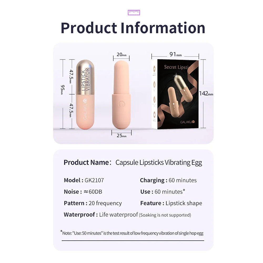 Galaku New Capsule Lipstick Variable Frequency Strong Vibrator (AI Version)