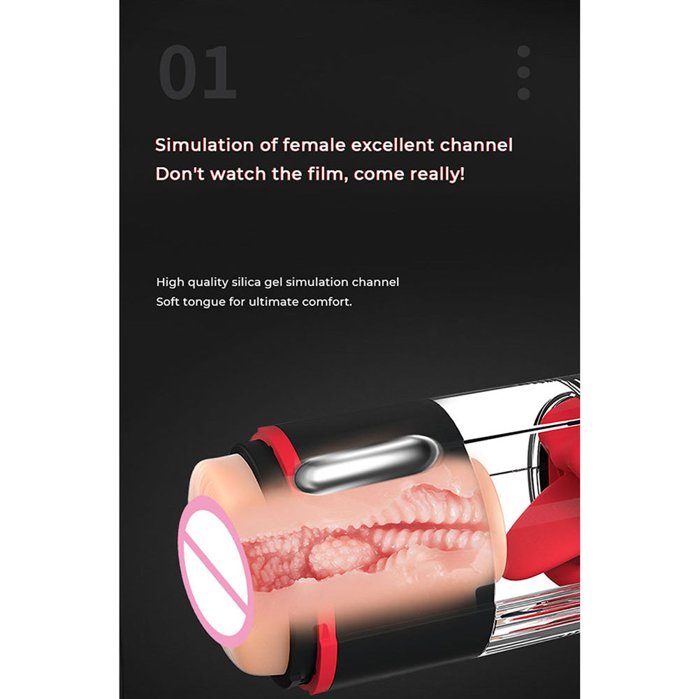 Galaku Tongue Licking Vibration Airplane Cup Separation Design Male Masturbator