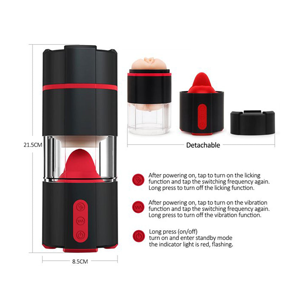 Galaku Tongue Licking Vibration Airplane Cup Separation Design Male Masturbator