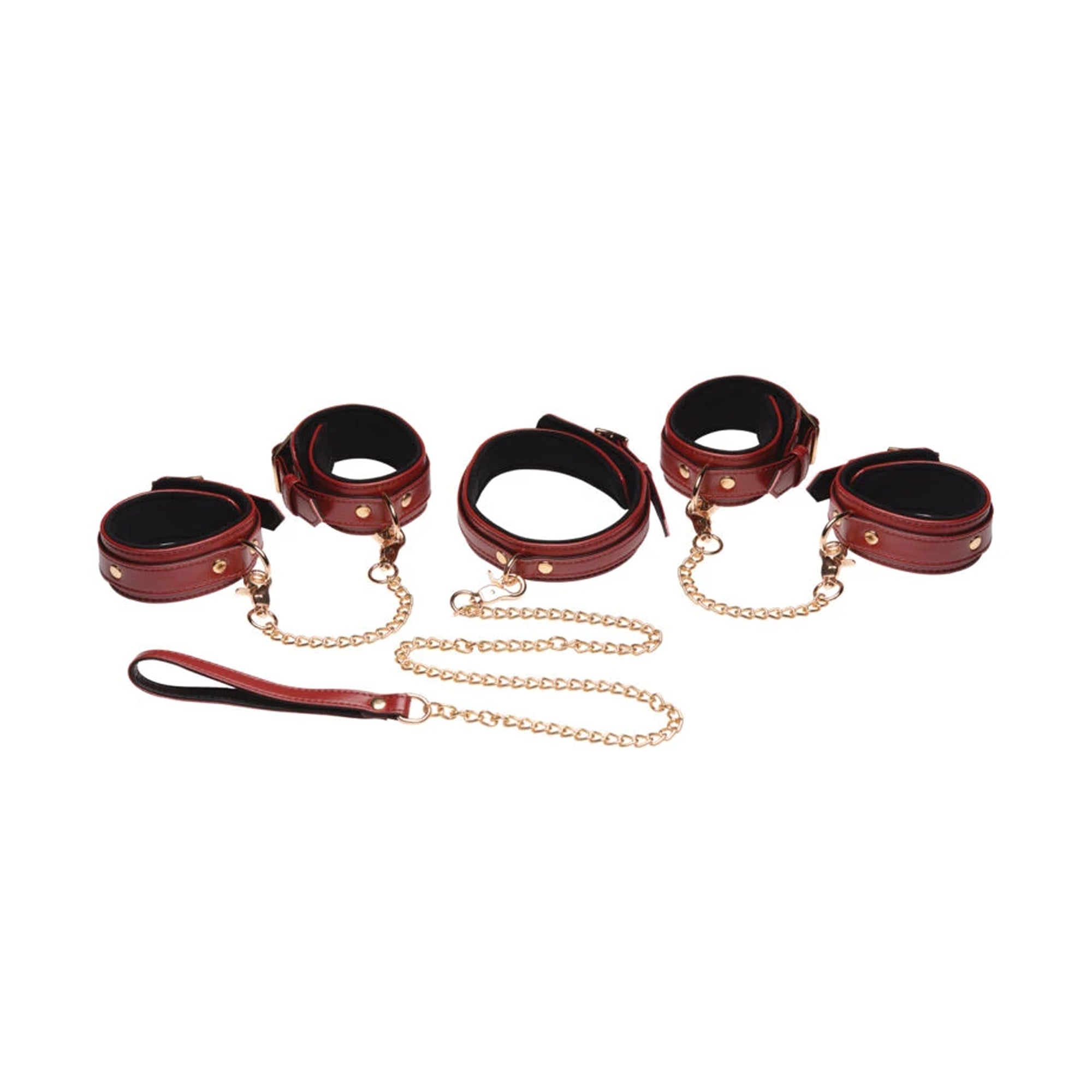 Master Series 6 pc Bondage Set - Burgundy