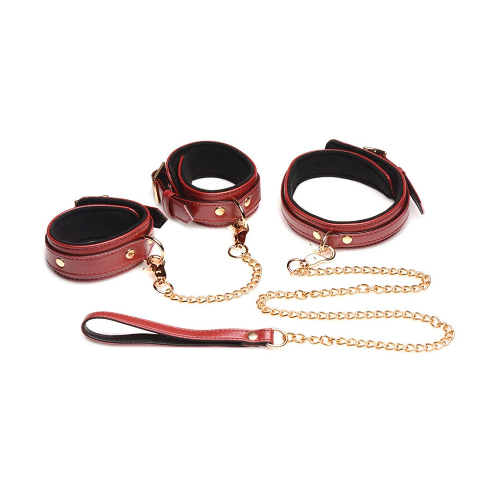 Master Series 6 pc Bondage Set - Burgundy