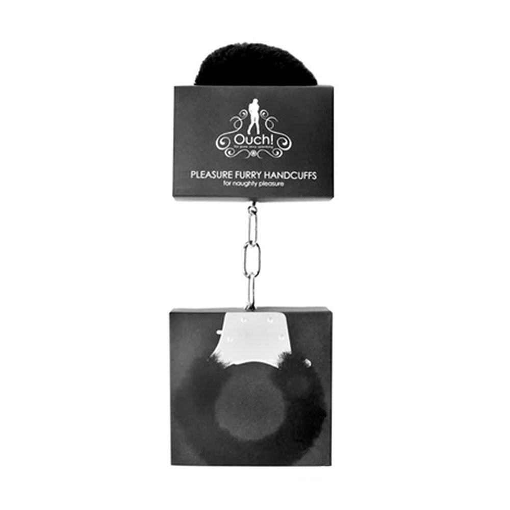 Shots Ouch Furry Pleasure Handcuffs - Black