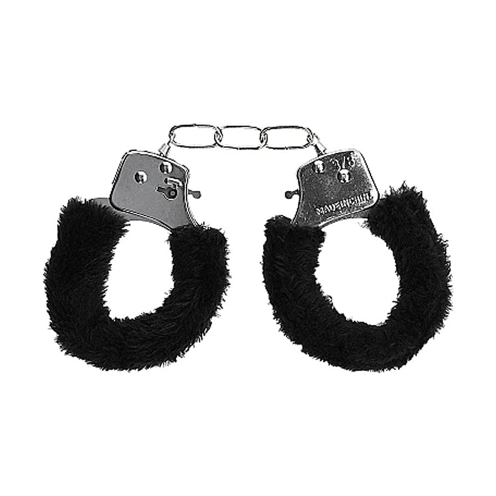 Shots Ouch Furry Pleasure Handcuffs - Black