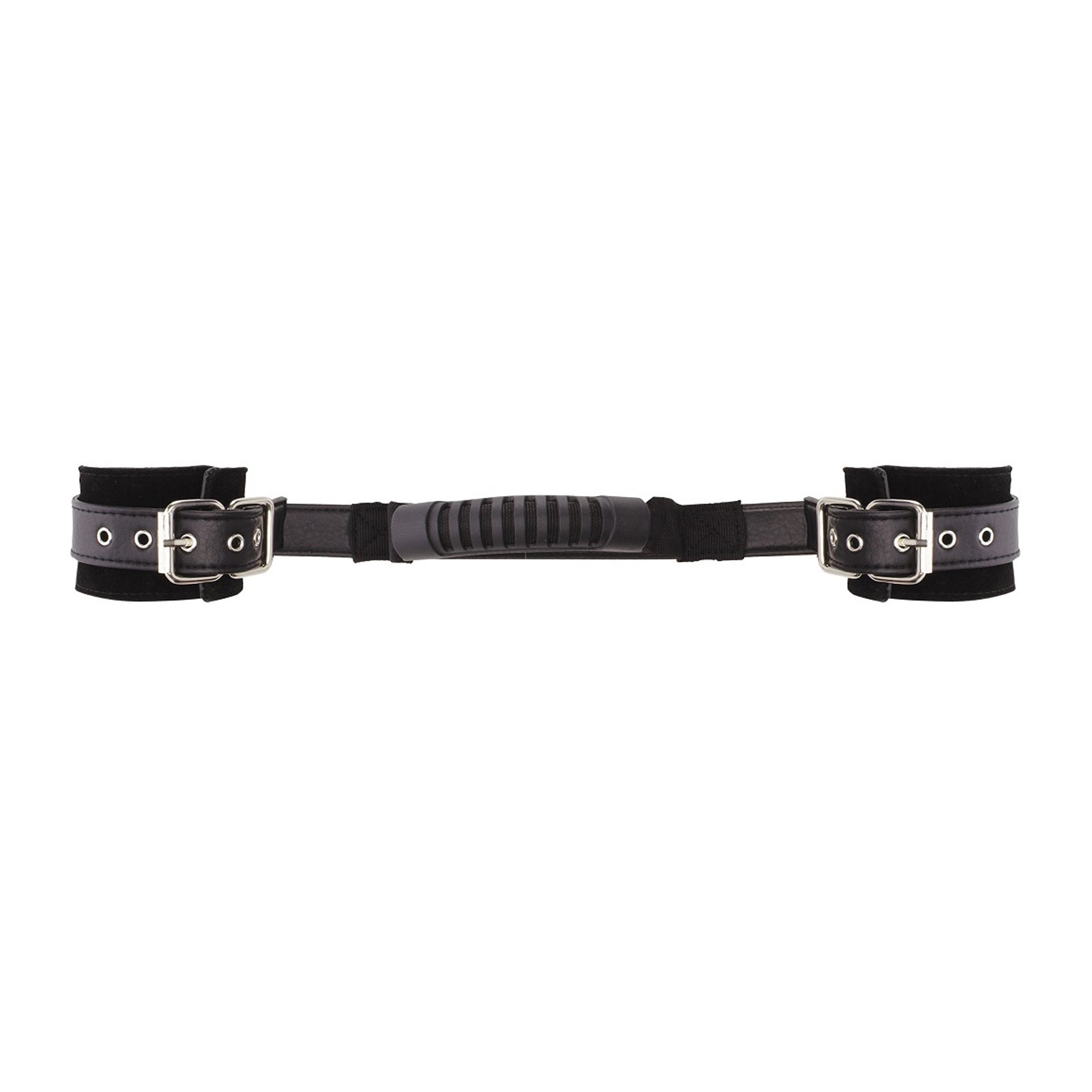 Shots Ouch Adjustable Leather Handcuffs - Black