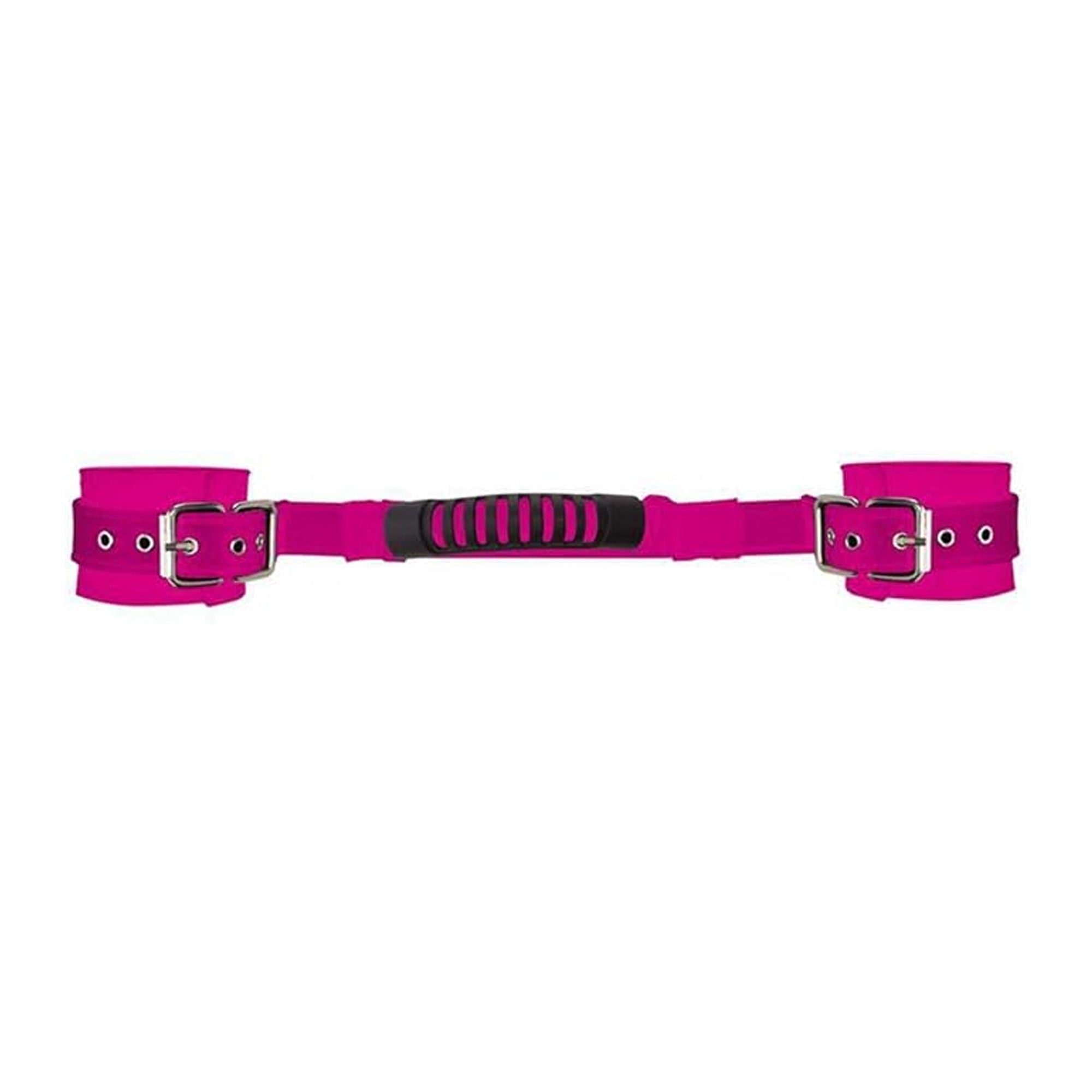 Shots Ouch Adjustable Leather Handcuffs - Pink