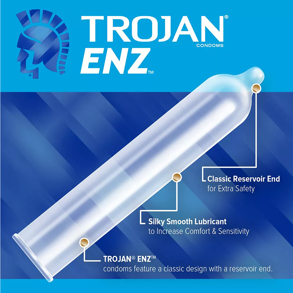 Trojan Enz Lubricated Condoms - Box of 12