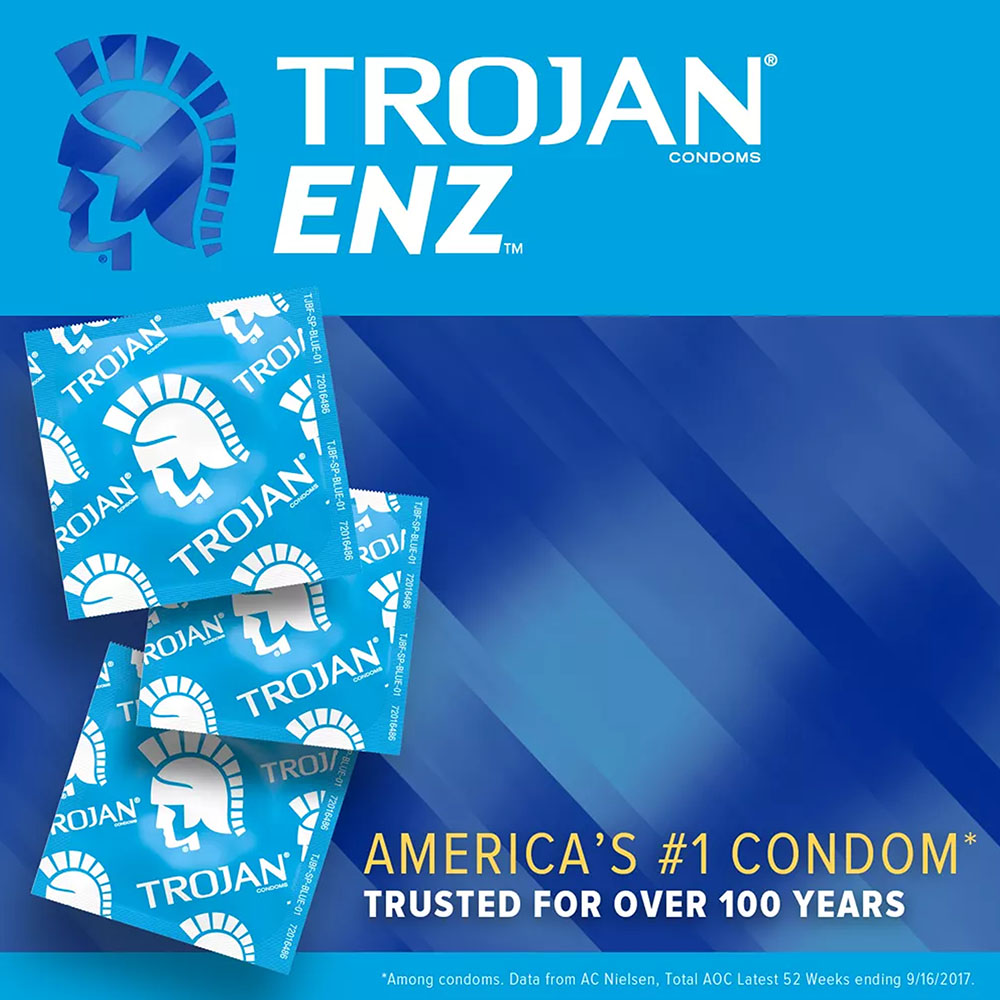 Trojan Enz Lubricated Condoms - Box of 12