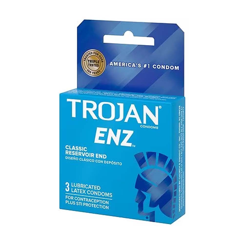 Trojan Enz Lubricated Condoms - Box of 3