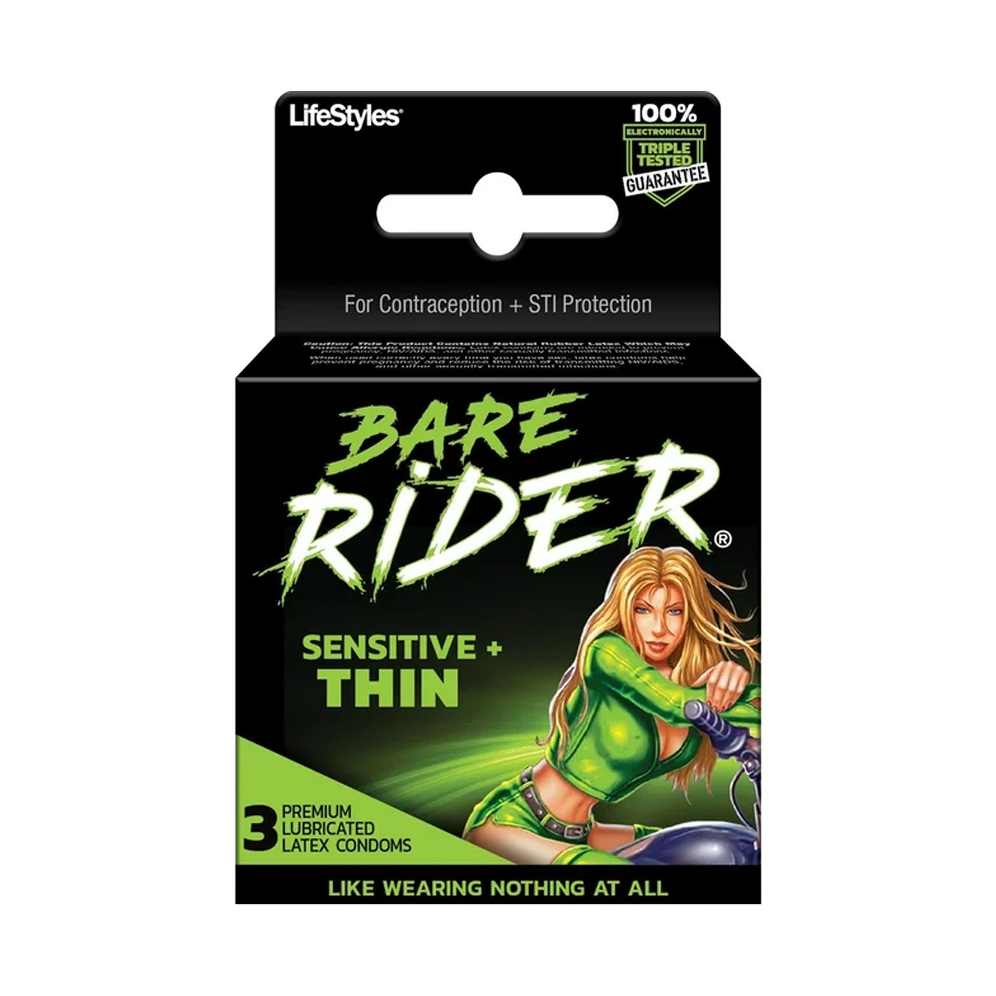 Contempo Bare Rider Thin Condom Pack - Pack of 3