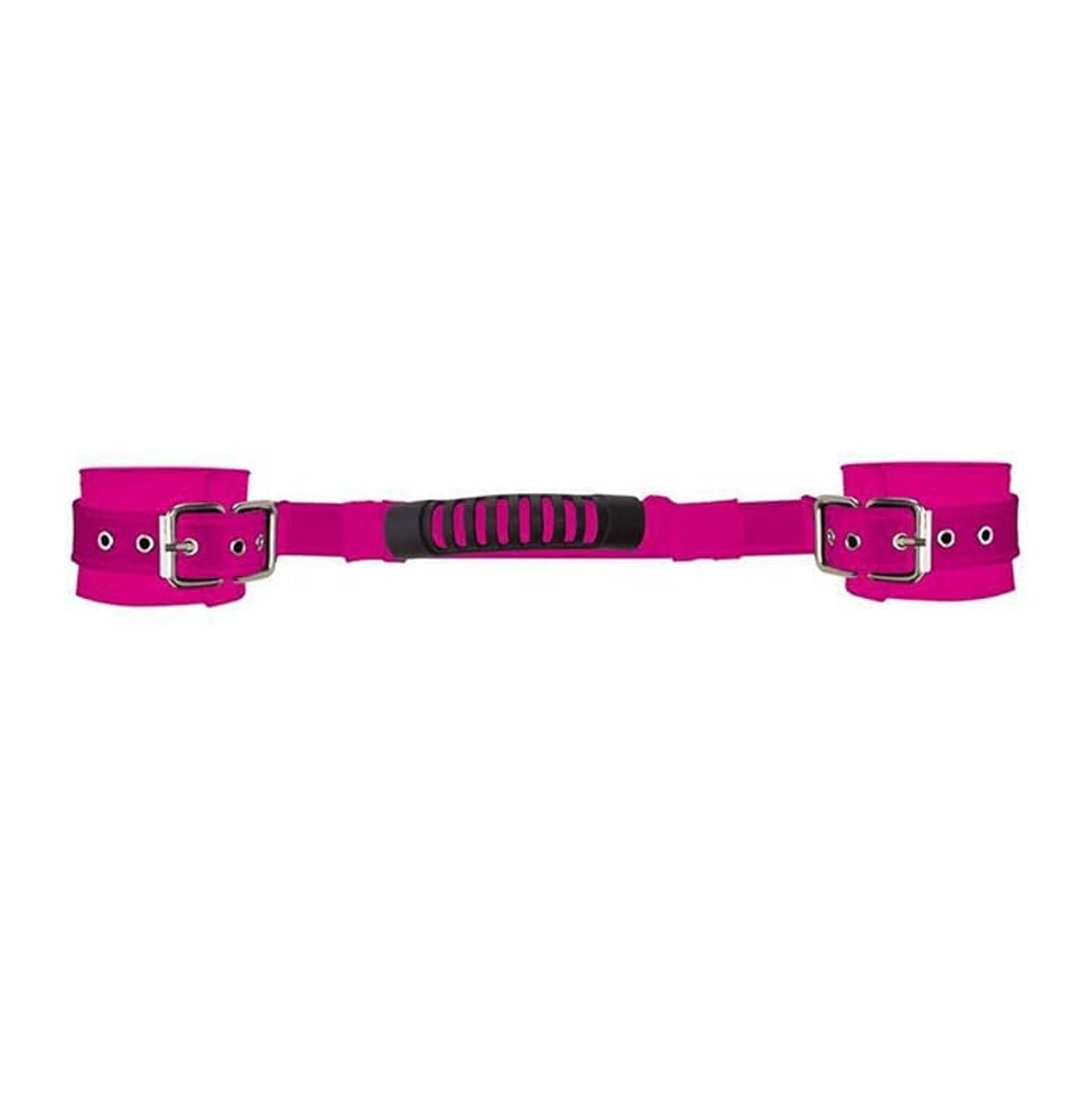 Shots Ouch Adjustable Leather Handcuffs - Pink