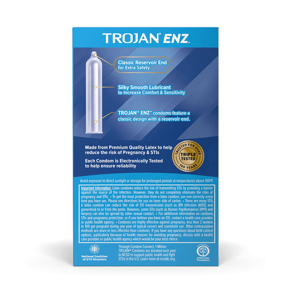 Trojan Enz Lubricated Condoms - Box of 12